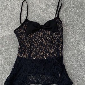 Black bow tie tank top